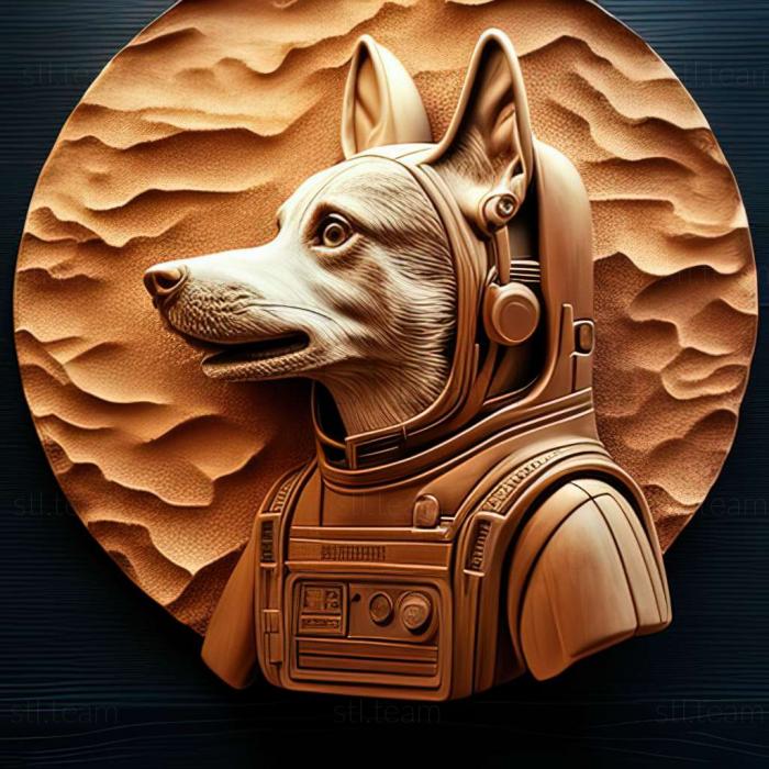 3D модель Храбрый космонавт собака известное животное (STL)